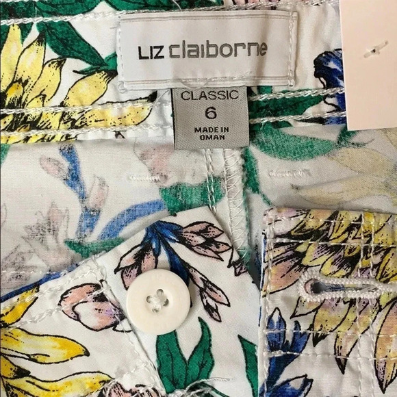 Liz Claiborne Floral Classic Straight Leg Pants - Picture 6 of 10